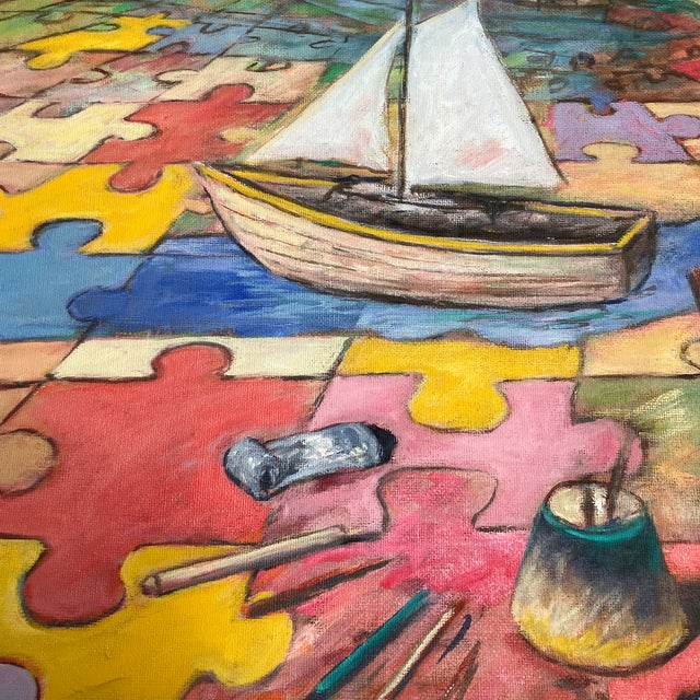 Original 36 x 46 oil on rough linen canvas Unstretched but plenty of room for stretching unsigned Unframed Will come...