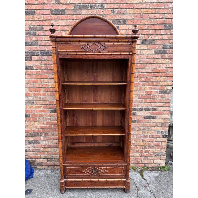 19th Century French Faux Bamboo Bookcase For Sale - Image 9 of 9