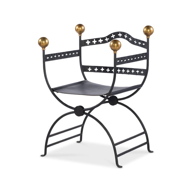 Metal Tara Shaw for Century Furniture Dante Iron Savonarola Chair For Sale - Image 7 of 7