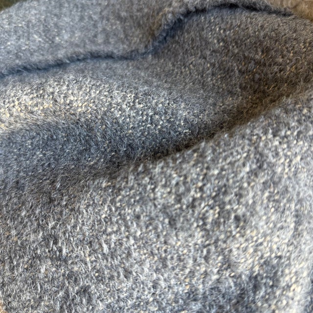 Not Yet Made - Made To Order Dark Grey Belgian Linen and Wool Throw-Xl For Sale - Image 5 of 7
