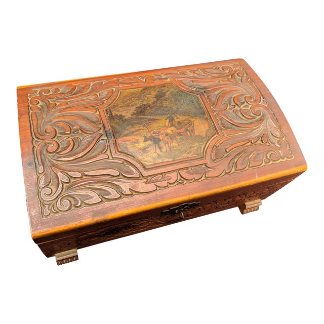 Vintage Wooden Jewelry Box Hand Carved Trinket Box Chairish