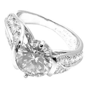 Van Cleef & Arpels Platinum 1.88ct VVS1 E Diamond Engagement Ring GIA