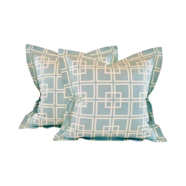 Free Spirit Designer Vicki Payne Woodsmoke Gray Chippendale Chinoiserie Fretwork Lattice Trellis Fabric- 1.22 Yards For Sale In Jacksonville, FL - Image 6 of 7