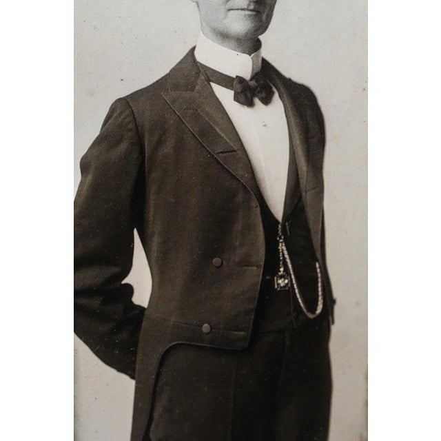 Handsome Man Tuxedo Gilded Age Framed Antique Original Portrait Photograph For Sale In New York - Image 6 of 13