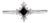 Black Diamond Ring With Diamond Accents in Solid 14k Gold, Asscher Cut 3.6mm, Size 6.75 For Sale