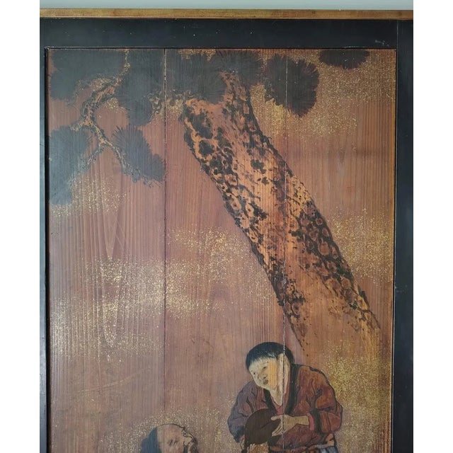 A Set of Extra Large Antique Chinese Painting on Wood Panels For Sale In Los Angeles - Image 6 of 16