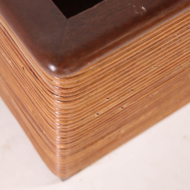 Vintage Rattan and Wood Planter, 1970s For Sale - Image 9 of 13