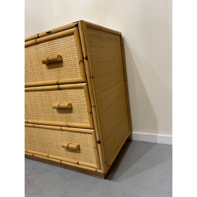 Bielecky Brothers Late 20th Century Bielecky Brothers Cane Rattan Bamboo Chest For Sale - Image 4 of 7