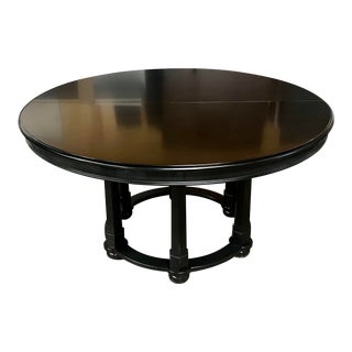 Ralph Lauren Apt. No. 1 Black Ebony Mahogany Round to Oval Dining Table For Sale