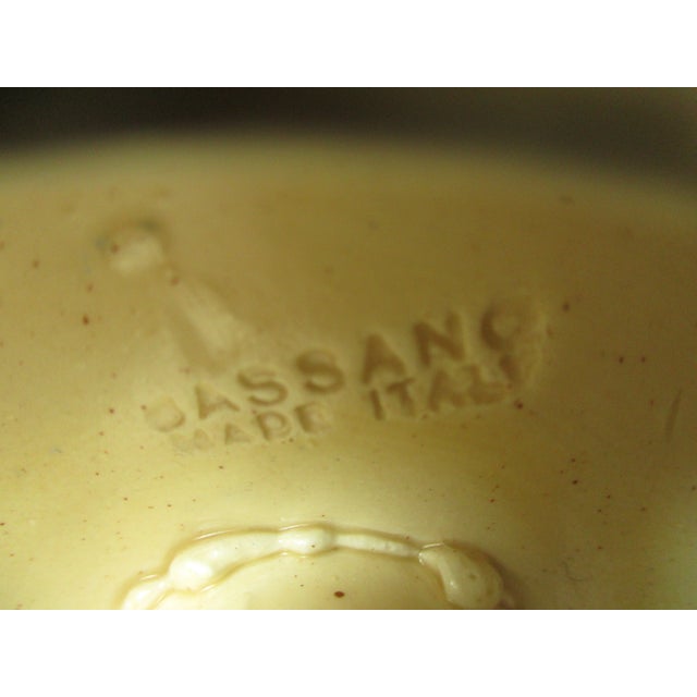 Ceramic Vintage Ceramic Hand Crafted and Painted Pedestal Bowl of Fruit For Sale - Image 7 of 7