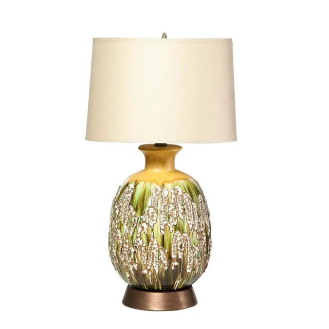 Mid Century Hand Glazed Expressionistic Organic Modern Ceramic Lamps - A Pair For Sale In New York - Image 6 of 13