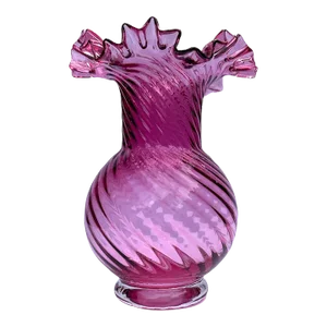 1950s Fenton Cranberry Swirl Vase