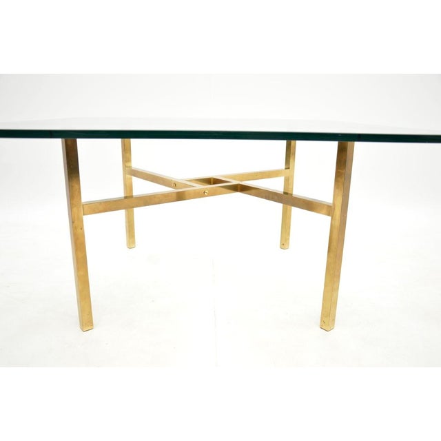 Metal Vintage Brass and Glass Coffee Table, 1970s For Sale - Image 7 of 11