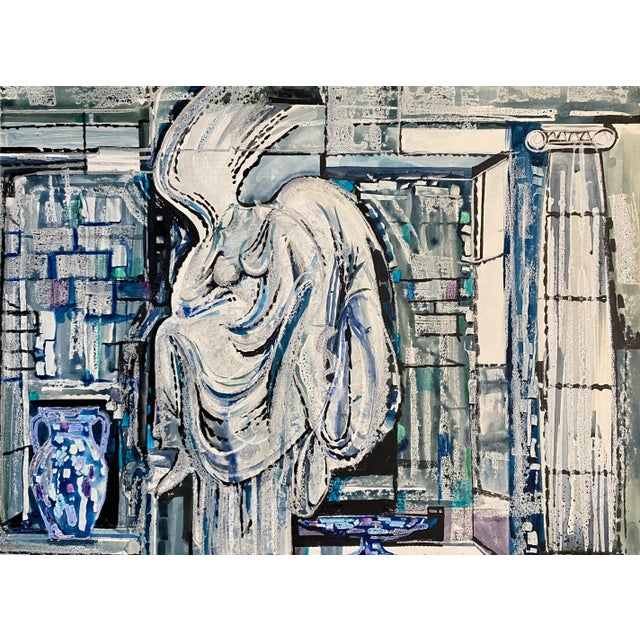 1960s 1960s Edward Howas Mid Century Modern Classical Painting For Sale - Image 5 of 5