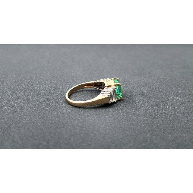 Early 21st Century 2.25 Ct Gia Certified Colombian Emerald & Diamond Ring Size 4.5 For Sale - Image 5 of 6