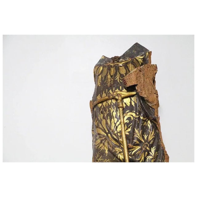 Antique Indo-Portuguese, Baroque Gold Leaf Fragment of Saint Anthony of Padua For Sale - Image 4 of 9