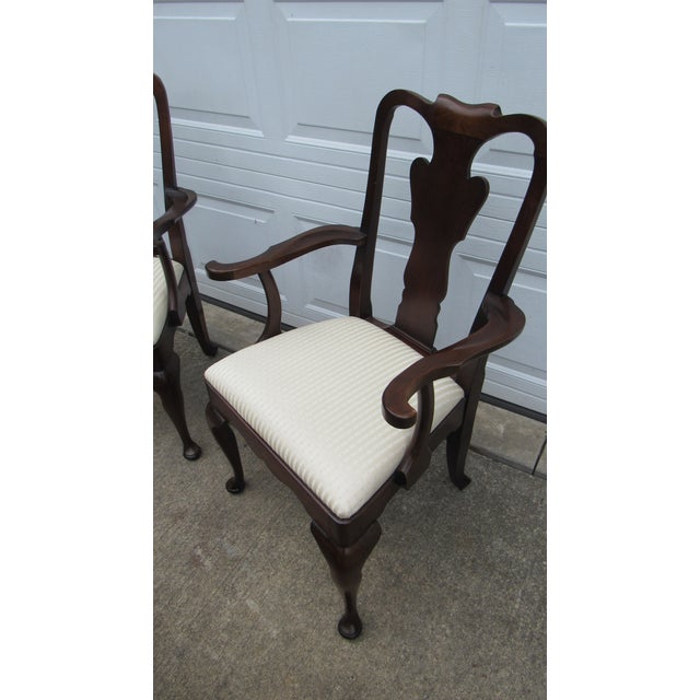 Brown 1980s Thomasville Cherry Dining Room Chairs Designer For Sale - Image 8 of 8