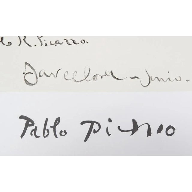 Cheval Attele Pablo Picasso Year: 1898 Medium: Lithograph Edition: 1000 Size: 22 in. x 29 in. (55.88 cm x 73.66 cm) Framed...