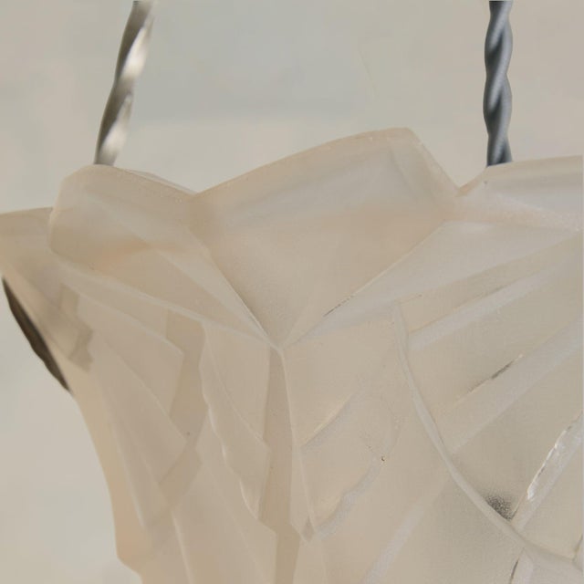 1930s 1930s French Art Deco Molded Glass Pendant For Sale - Image 5 of 7