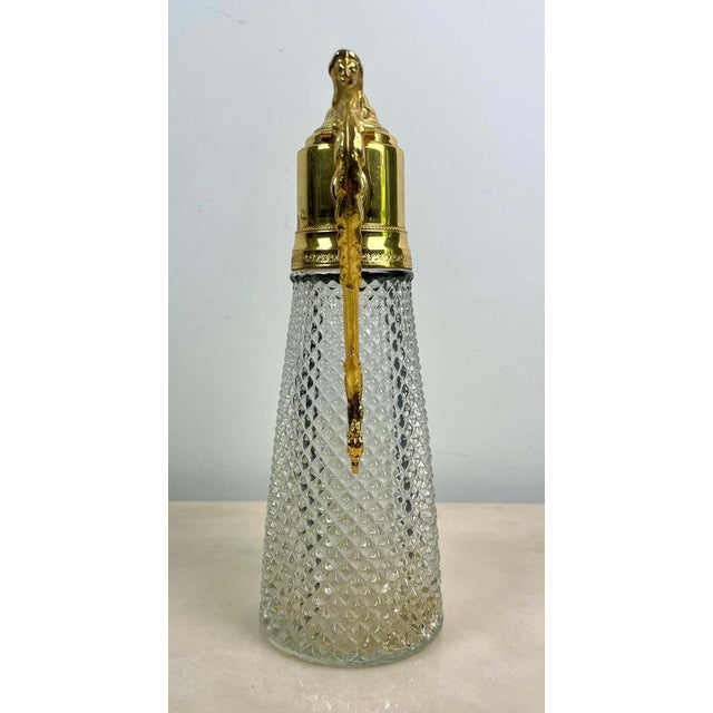 Gold Art Deco Diamond Tip Crystal and Gilt Metal Jug, 1930s For Sale - Image 8 of 14