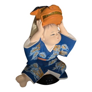 Vintage Hakata Doll – Shishi-Mai Lion Dance Performer, Made for Gump's For Sale