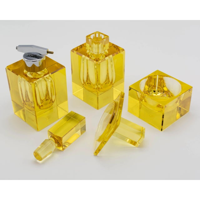 Moser Glassworks Vintage Moser 3 Piece Glass Perfume Vanity Set For Sale - Image 4 of 11