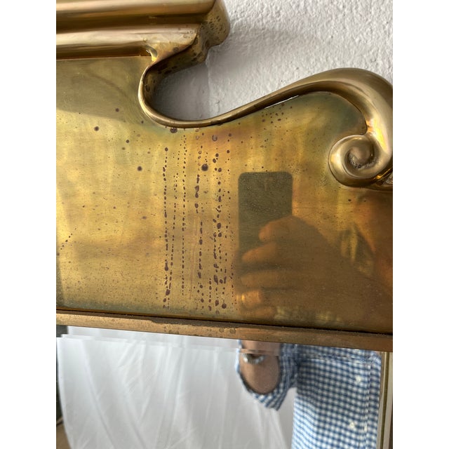 Chapman Hollywood Regency Brass Pagoda Wall Mirror Chinoiserie Mastercraft Style For Sale - Image 10 of 12