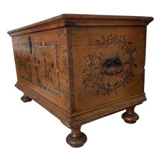 Antique Painted Trunk For Sale