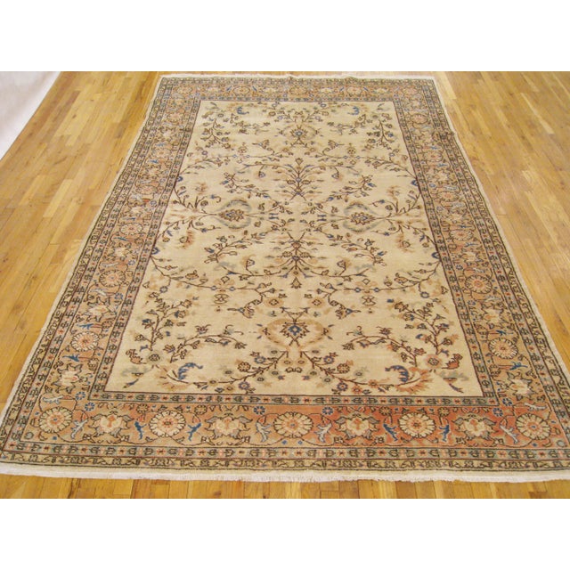 Turkish Vintage Turkish Decorative Oriental Oushak Rug in Room Size For Sale - Image 3 of 6