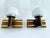 Vintage Scandinavian Teak Glass Sconces, 1960s, Set of 2 For Sale - Image 4 of 18