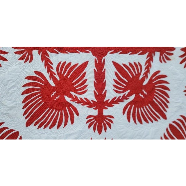 Textile Signed & Dated Hawaiian Quilt For Sale - Image 7 of 9