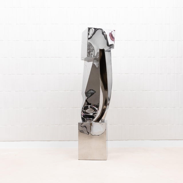 Modern Abstract Sculpture in Stainless Steel by Patrick Coard Paris For Sale - Image 10 of 12