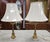 Mid 20th Century Mid Century Gilt Brass Metal and Marble Table Lamps - a Pair For Sale - Image 5 of 6