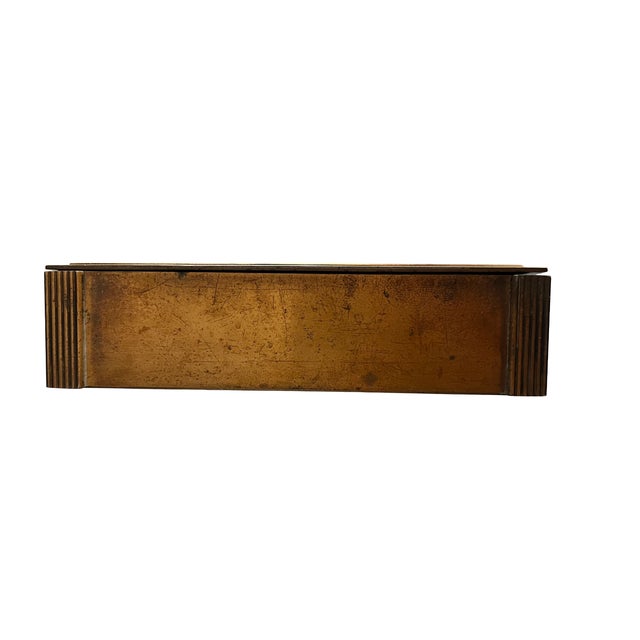 Metal 1935 Rockwell Kent Bacchus Dionysus Copper Cigarette Box Chase - Rare Art Deco Relief Sculpture For Sale - Image 7 of 10
