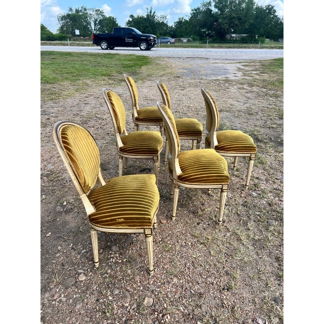 French 19th Century Louis XVI Painted Walnut Dining Chairs - Set of 6 For Sale - Image 11 of 12