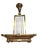 Elegant authentic French Art Deco brass chandelier featuring bold architectural lines and a warm, polished original...