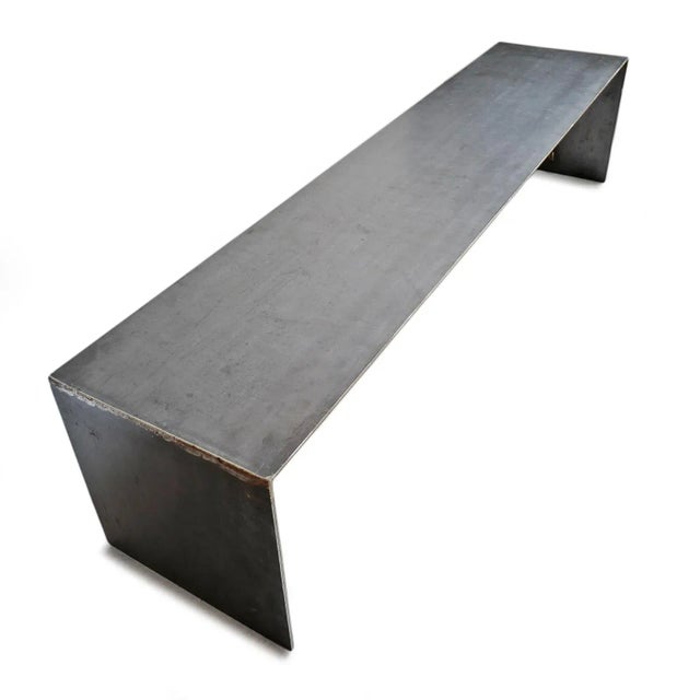 Modern Industrial Steel Waterfall Bench For Sale In Los Angeles - Image 6 of 8