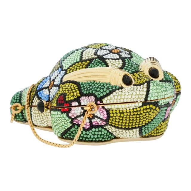 1979 Judith Leiber Frog Evening HandBag Crystal Minaudiere Purse Vintage Clutch For Sale