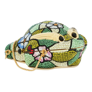1979 Judith Leiber Frog Evening HandBag Crystal Minaudiere Purse Vintage Clutch