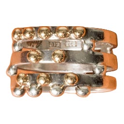 Silver and Gold Ring by Cecilia Johansson, 1979 For Sale