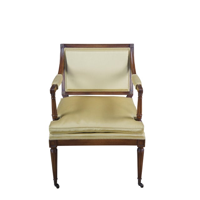 Vintage Hickory Chair Company Louis XVI French Directoire / Neoclassical style arm chair. Made of mahogany featuring...