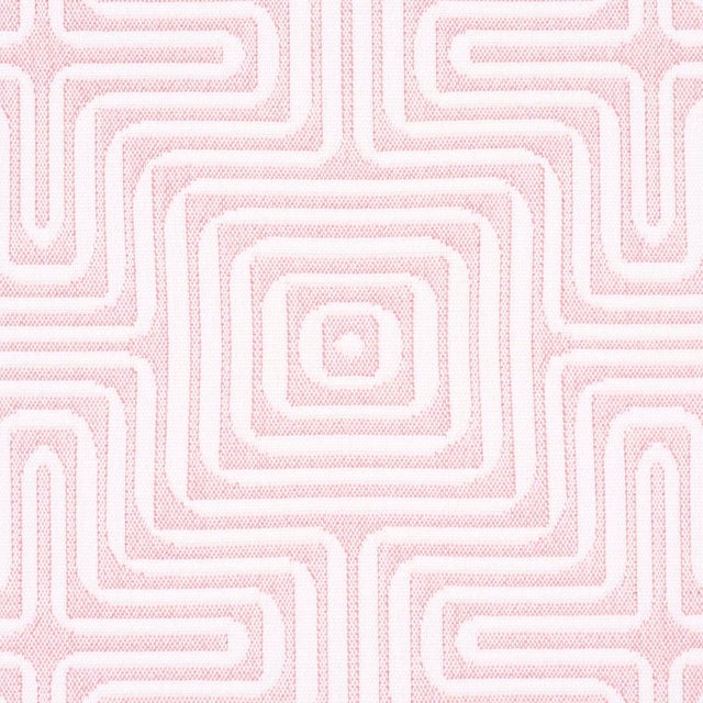 Schumacher SAMPLE - Schumacher x Trina Turk Amazing Maze Indoor/Outdoor Fabric In Blush For Sale - Image 4 of 4