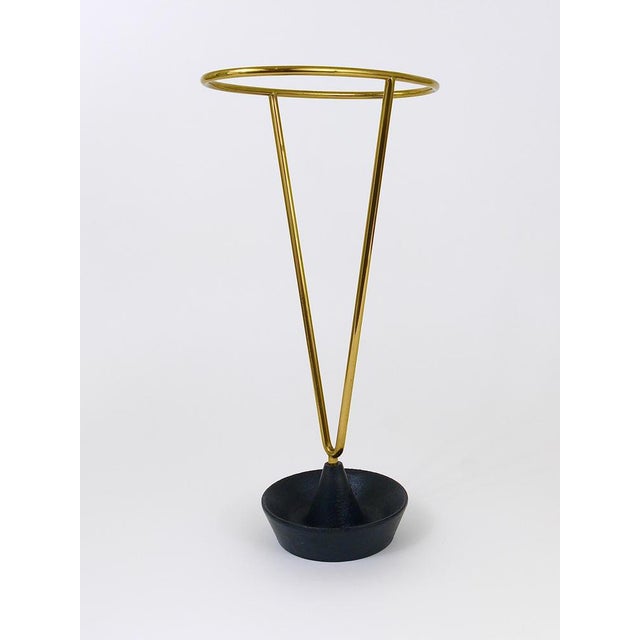 Mid-Century Brass and Cast Iron Umbrella Stand in the style of Carl Auböck, Austria, 1950s For Sale - Image 13 of 17