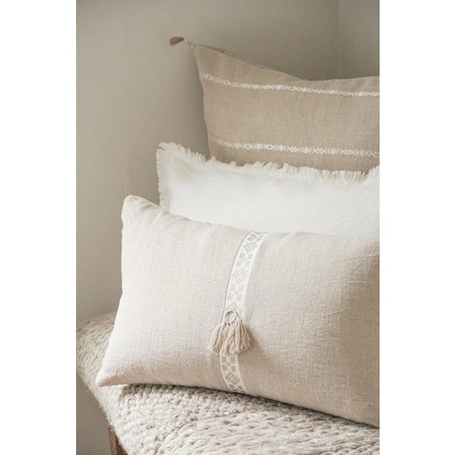 2020s White 14x20 Down Alternative So Soft Linen Pillow For Sale - Image 5 of 8