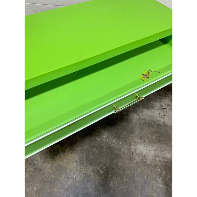 2020s Vintage Coastal Chelsea House Shayla Copas Green Vanity Desk For Sale - Image 5 of 11