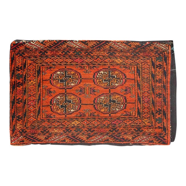 Pasargad DC Fine Hand Knotted Vintage Turkman Small Rug For Sale