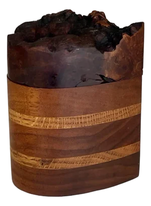 Postmodern Sculptural Burlwood Keepsake Trinket Box