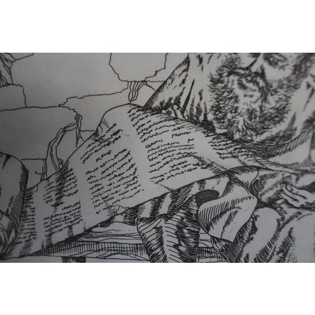 Mid 20th Century Mid 20th Century Al Kaufman (B. 1928) "Scribe" Signed & Numbered Intaglio Etching - Framed For Sale - Image 5 of 14