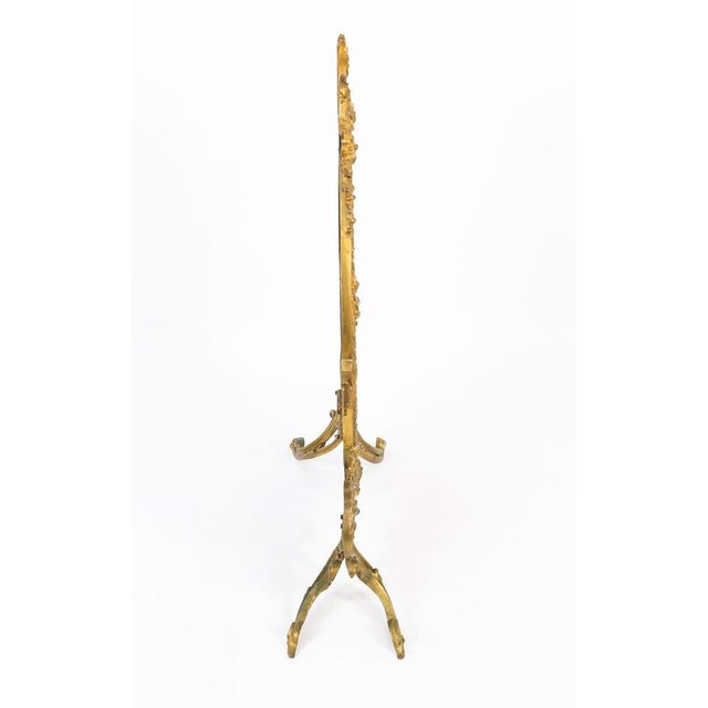 Antique French Rococo Revival Brass Fire Screen, 1800s For Sale - Image 10 of 13