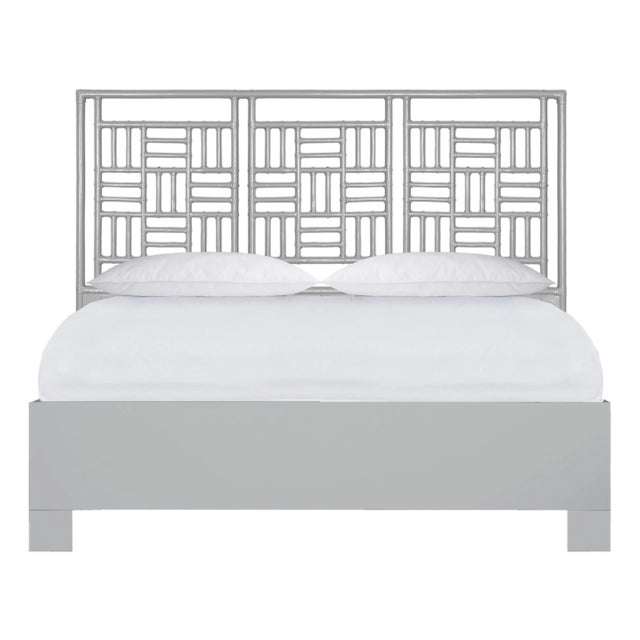 Finn Platform Bed King - Light Gray For Sale